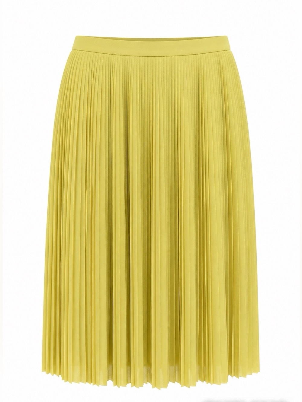 J.Crew Neon Yellow Pleated Midi Skirt NWOT - Size 00